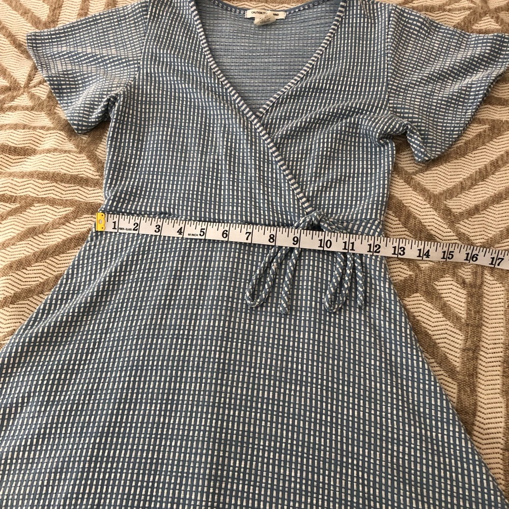 Caution To The Wind Sky Blue Wrap Midi Dress - Picture 5 of 11